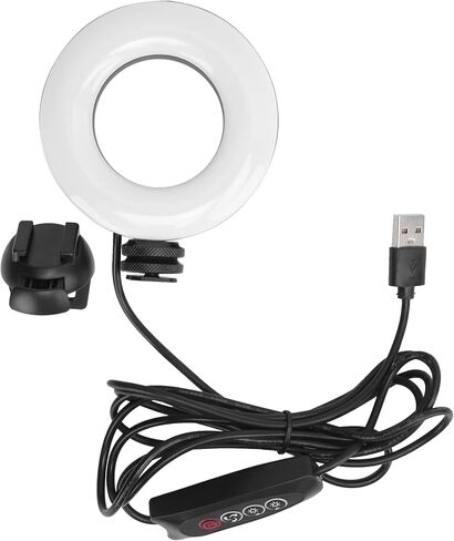 YT - ضوء ملء LED دائري 48 4 بوصة، ضوء ملء LED محمول للاجتماع عبر الإنترنت وتصوير مدونة فيديو، درجة حرارة لون قابلة للتعديل 3200-6500 كلفن مع مشبك قوي للكمبيوتر in Kuwait