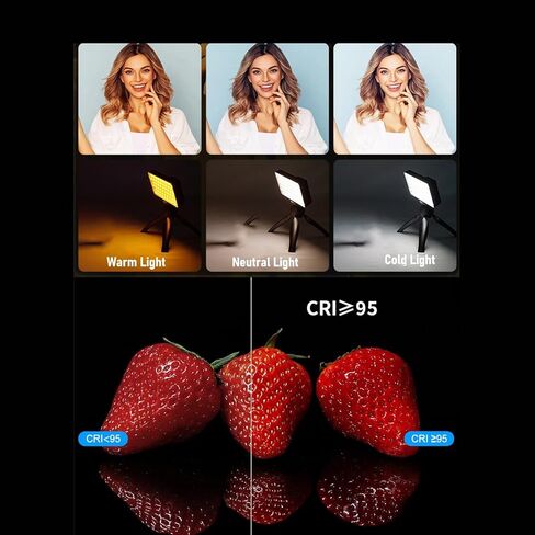 ضوء فيديو Sorandy RGB، لوحة LED ملونة كاملة مع 20 تأثير إضاءة 0-359 درجة حرارة 1800K-9000K وبطارية 3300 مللي أمبير، مثالية لتسجيل مدونة الفيديو الفوتوغرافية in Kuwait
