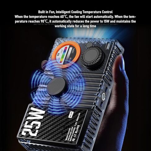 ضوء فيديو Sorandy RGB، لوحة LED ملونة كاملة مع 20 تأثير إضاءة 0-359 درجة حرارة 1800K-9000K وبطارية 3300 مللي أمبير، مثالية لتسجيل مدونة الفيديو الفوتوغرافية in Kuwait