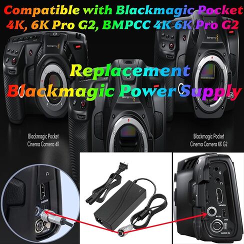 لكاميرا سينما الجيب Blackmagic 6K محول سلك طاقة 12V3A، بديل لكاميرا سينما الجيب Blackmagic 4K 6KPro G2 BMPCC 4K 6K Pro G2 BMCC 6K سلك محول طاقة لكاميرا سينما الجيب in Kuwait