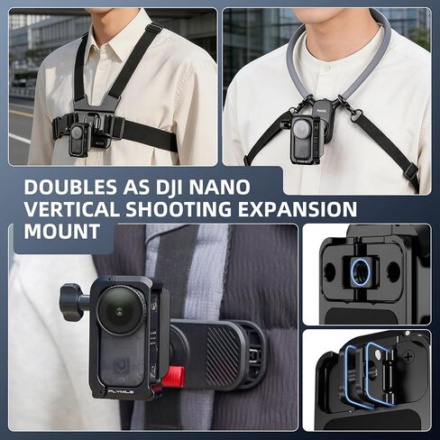 حامل تثبيت مغناطيسي لـ DJI Nano، قاعدة قفص معدنية بإطار من الألومنيوم مع غطاء عدسة من السيليكون، محول سريع التحرير مع حذاء بارد وخيوط 1/4 بوصة لملحقات DJI Osmo Nano in Kuwait