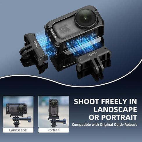 حامل تثبيت مغناطيسي لـ DJI Nano، قاعدة قفص معدنية بإطار من الألومنيوم مع غطاء عدسة من السيليكون، محول سريع التحرير مع حذاء بارد وخيوط 1/4 بوصة لملحقات DJI Osmo Nano in Kuwait