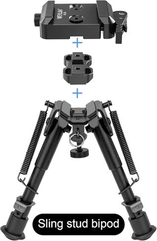 WEYLLAN AL45 Arca Swiss مشبك إطلاق سريع مع إطلاق رافعة لـ Atlas NC & Harris Bipod، محول Bipod من الألومنيوم 6061-T6، محول تثبيت Arca لرأس الكرة، حامل ثلاثي القوائم، Monopod in Kuwait