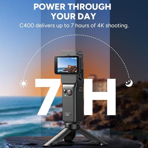 4K Action Camera, Dual Screen Sport Camera, 6-Axis Stabilization, 30m Water Proof, Facial Tracking Selfie, 8X Zoom, 437min, for Diving Vlog in Kuwait
