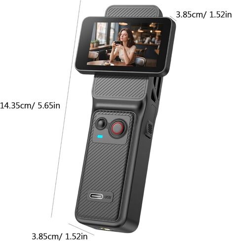 4K Action Camera, Dual Screen Sport Camera, 6-Axis Stabilization, 30m Water Proof, Facial Tracking Selfie, 8X Zoom, 437min, for Diving Vlog in Kuwait