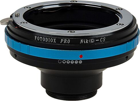 محول تركيب عدسة Fotodiox Pro - متوافق مع عدسات Nikon F Mount G-Type D/SLR إلى CS-Mount (1 بوصة) هيكل كاميرا Cine وCCTV مع قرص تحكم مدمج في الفتحة (NKG-CS-P) in Kuwait