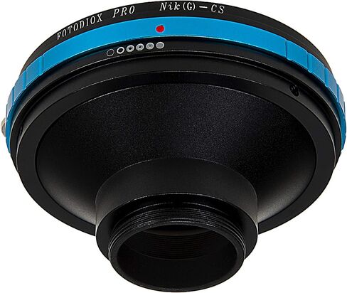 محول تركيب عدسة Fotodiox Pro - متوافق مع عدسات Nikon F Mount G-Type D/SLR إلى CS-Mount (1 بوصة) هيكل كاميرا Cine وCCTV مع قرص تحكم مدمج في الفتحة (NKG-CS-P) in Kuwait