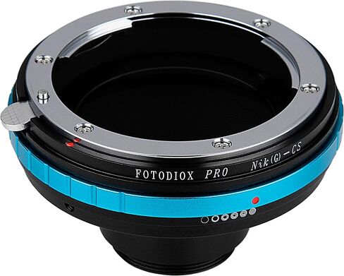 محول تركيب عدسة Fotodiox Pro - متوافق مع عدسات Nikon F Mount G-Type D/SLR إلى CS-Mount (1 بوصة) هيكل كاميرا Cine وCCTV مع قرص تحكم مدمج في الفتحة (NKG-CS-P) in Kuwait