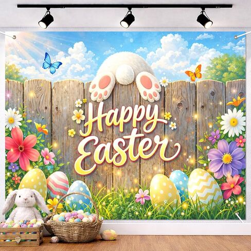 BlissYard Easter Bunny Backdrop Vintage Car Easter Eggs Backdrop Spring Flower Decorations 8x6ft Easter Party Decorations Easter Photo Booth Backdrop Rabbit Garden Banner Indoor Outdoor Decor in Kuwait