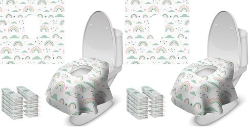 Toilet Seat Covers Disposable, 20 Pcs Extra Large Waterproof Toilet Cover for Toddlers & Adults, Portable Individually Wrapped Travel Essential for Kids Potty Training, Public Restroom, Airplane, Trip in Kuwait