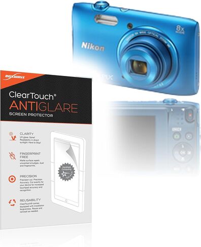 واقي شاشة BoxWave متوافق مع كاميرا Nikon Coolpix S3600 - ClearTouch مضاد للتوهج (عبوتان)، غلاف غشاء غير لامع مضاد لبصمات الأصابع in Kuwait