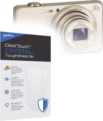 واقي شاشة BoxWave متوافق مع Sony CyberShot DSC-WX220 - ClearTouch Crystal ToughShield 9H (عبوتان)، واقي شاشة شفاف متين وقوي 9H in Kuwait