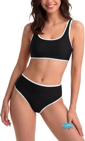 Beautikini Period Swimwear Sporty Two Piece Menstrual Swimsuits Leakproof Bikini Set Bathing Suits for Teen Girls Women in Saudi Arabia