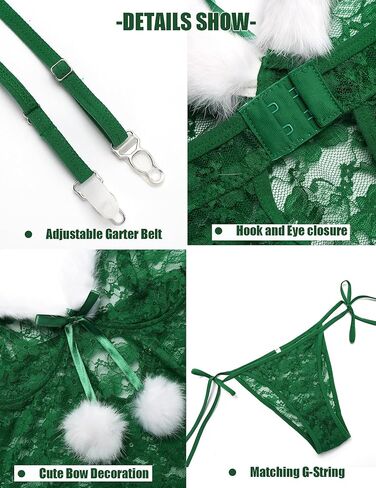 ADOME Christmas Lingerie Women Lingerie Sets with Garter Belt Chemise Babydoll in Saudi Arabia