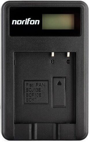 Norifon DMW-BCJ13 شاحن USB LCD لباناسونيك Lumix DMC-LX5، Lumix DMC-LX5GK، DMC-LX5K، DMC-LX5W، DMC-LX7، DMC-LX7GK، DMC-LX7K، DMC-LX7W كاميرا والمزيد in Kuwait