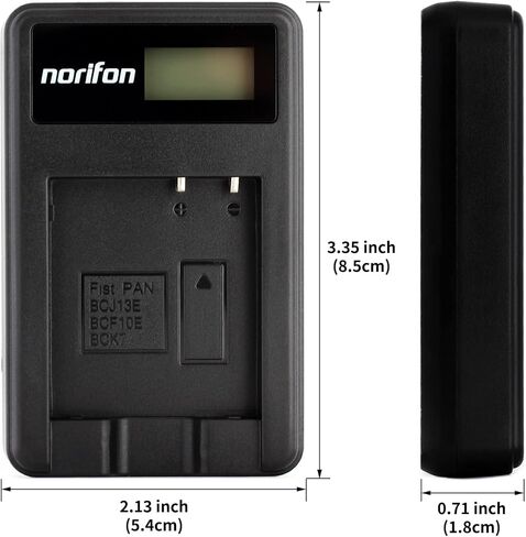 Norifon DMW-BCJ13 شاحن USB LCD لباناسونيك Lumix DMC-LX5، Lumix DMC-LX5GK، DMC-LX5K، DMC-LX5W، DMC-LX7، DMC-LX7GK، DMC-LX7K، DMC-LX7W كاميرا والمزيد in Kuwait