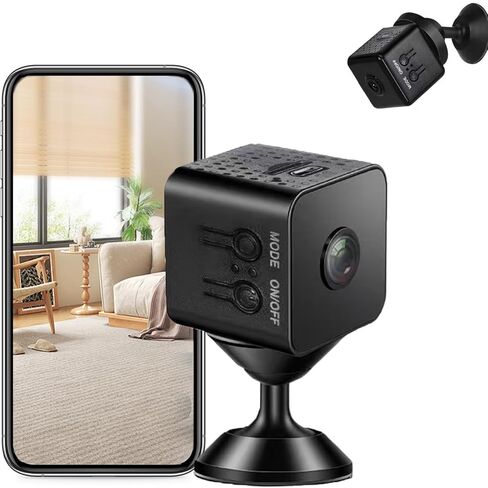 كاميرا مراقبة مكعبة ULar Mini 1080P للحيوانات الأليفة الآمنة في الأماكن المغلقة، التحكم عن بعد في التطبيق، زاوية 120 درجة ورؤية ليلية، تنبيهات كشف الحركة لالتقاط الصور (بدون صوت) قطعة واحدة in Kuwait