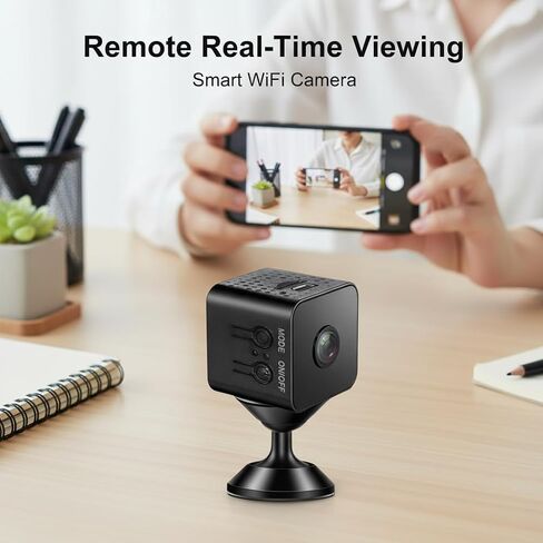 كاميرا مراقبة مكعبة ULar Mini 1080P للحيوانات الأليفة الآمنة في الأماكن المغلقة، التحكم عن بعد في التطبيق، زاوية 120 درجة ورؤية ليلية، تنبيهات كشف الحركة لالتقاط الصور (بدون صوت) قطعة واحدة in Kuwait