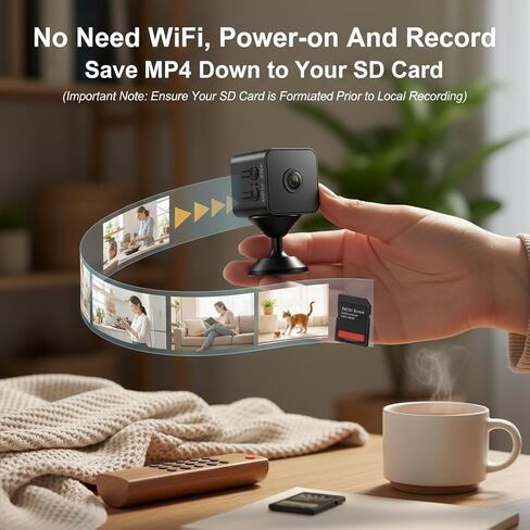 كاميرا مراقبة مكعبة ULar Mini 1080P للحيوانات الأليفة الآمنة في الأماكن المغلقة، التحكم عن بعد في التطبيق، زاوية 120 درجة ورؤية ليلية، تنبيهات كشف الحركة لالتقاط الصور (بدون صوت) قطعة واحدة in Kuwait