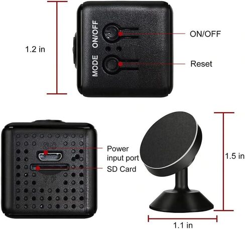 كاميرا مراقبة مكعبة ULar Mini 1080P للحيوانات الأليفة الآمنة في الأماكن المغلقة، التحكم عن بعد في التطبيق، زاوية 120 درجة ورؤية ليلية، تنبيهات كشف الحركة لالتقاط الصور (بدون صوت) قطعة واحدة in Kuwait