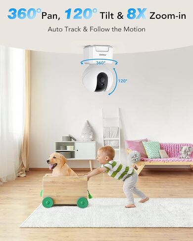 كاميرا أمان داخلية ANNKE بدقة 4 ميجابكسل، كاميرا Crater Pro FHD WiFi لأمن المنزل، واي فاي 2.4/5 جيجاهرتز، تتبع تلقائي، اكتشاف الأشخاص، صوت ثنائي الاتجاه، مثالية لمراقبة الأطفال/الحيوانات الأليفة/مراقبة المسنين، تطبيق MIPC in Kuwait