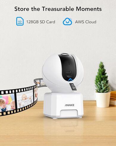 كاميرا أمان داخلية ANNKE بدقة 4 ميجابكسل، كاميرا Crater Pro FHD WiFi لأمن المنزل، واي فاي 2.4/5 جيجاهرتز، تتبع تلقائي، اكتشاف الأشخاص، صوت ثنائي الاتجاه، مثالية لمراقبة الأطفال/الحيوانات الأليفة/مراقبة المسنين، تطبيق MIPC in Kuwait
