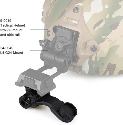 نظارات الرؤية الليلية PVS 14 Mount PVS14 J-Arm للرؤية الليلية متوافقة مع حامل خوذة L4G24، الألومنيوم، أسود in Kuwait