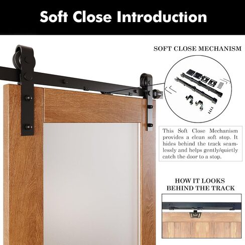 Early American 42x80 Half Lite Frosted Glass Design Finished Unassembled Solid Wood Sliding Barn Door Only with 7.5ft Long Single Door Non-Bypass Hardware Kit (Interior Use Only) in Saudi Arabia