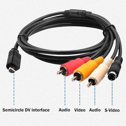 كابل تلفزيون GUY-TECH بطول 5 أقدام AV A/V متوافق مع Sony Handycam DCR-DVD92/e DCR-DVD406 e in Kuwait