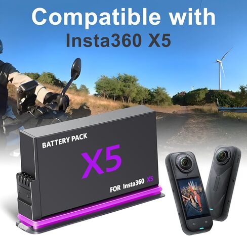 بطارية 2800 مللي أمبير في الساعة 360 × 5 متوافقة مع كاميرا Insta360 X5 in Kuwait