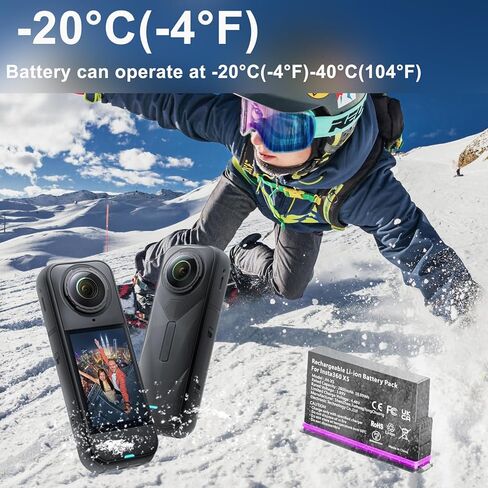 بطارية 2800 مللي أمبير في الساعة 360 × 5 متوافقة مع كاميرا Insta360 X5 in Kuwait