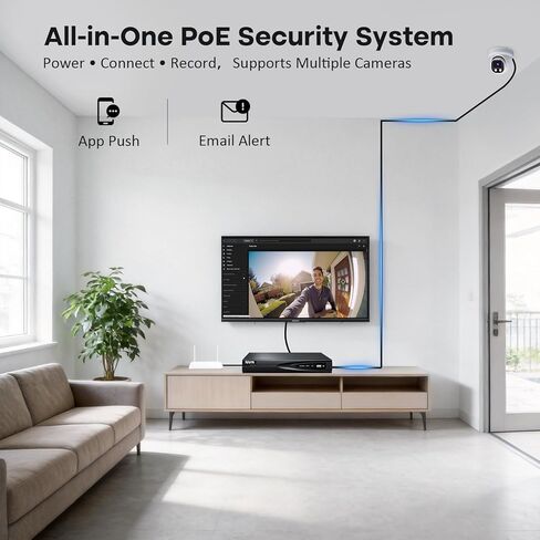 مسجل PoE NVR ذو 8 قنوات مع مفتاح PoE مدمج، مخرج HDMI 4K، يدعم كاميرات IP بدقة 8 ميجابكسل، متوافق مع ONVIF، نظام أمان سلكي (رؤية الحراسة) in Kuwait