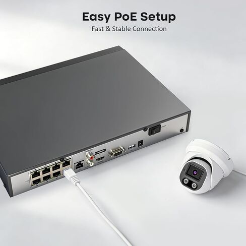 مسجل PoE NVR ذو 8 قنوات مع مفتاح PoE مدمج، مخرج HDMI 4K، يدعم كاميرات IP بدقة 8 ميجابكسل، متوافق مع ONVIF، نظام أمان سلكي (رؤية الحراسة) in Kuwait