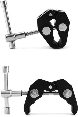 QWORK Super Clamp للتصوير الفوتوغرافي، 4 عبوات، مشبك خيط 1/4 بوصة و3/8 بوصة لشاشة الكاميرا، حامل الضوء، القضبان، مصابيح LED in Kuwait