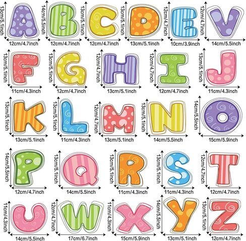 ملصقات جدارية للحروف الأبجدية ABC، ملصقات جدارية بأحرف كبيرة قابلة للإزالة، ملصق تعليمي تعليمي قابل للإزالة لغرفة النوم وغرفة اللعب وغرفة الأطفال وديكور الحضانة in Kuwait