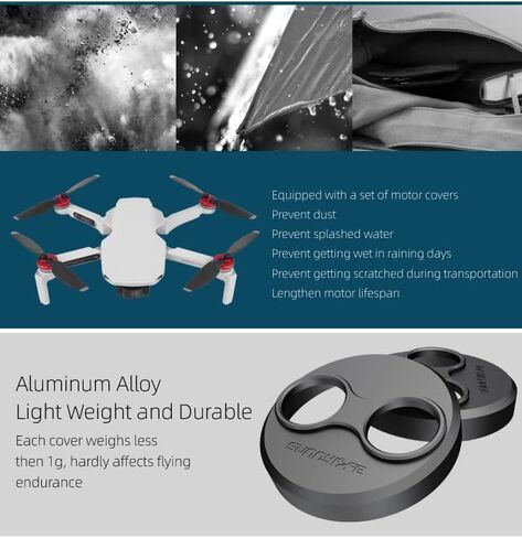 4 قطع/مجموعة غطاء محرك Mavic Mini 3 Pro/Mini/Mini SE مصنوع من سبائك الألومنيوم لملحقات غطاء حماية المحرك DJI Mini 3 Pro (أسود) in Kuwait