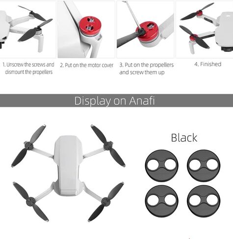 4 قطع/مجموعة غطاء محرك Mavic Mini 3 Pro/Mini/Mini SE مصنوع من سبائك الألومنيوم لملحقات غطاء حماية المحرك DJI Mini 3 Pro (أسود) in Kuwait