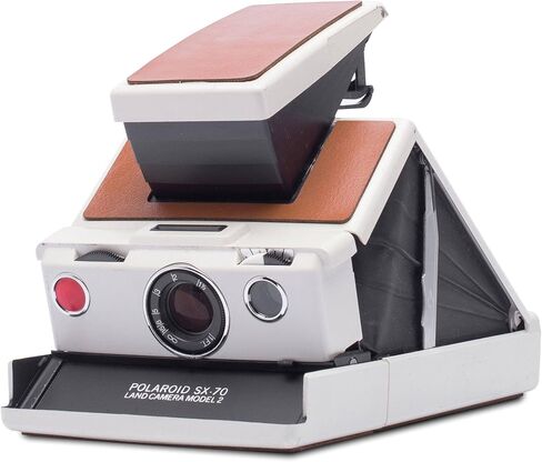 كاميرا بولارويد SX-70 لاند موديل 2 – أبيض وبني | تجديد خمر SLR قابلة للطي | كاميرا فورية ذات تركيز يدوي | يستخدم فيلم SX-70 (متجدد) in Kuwait