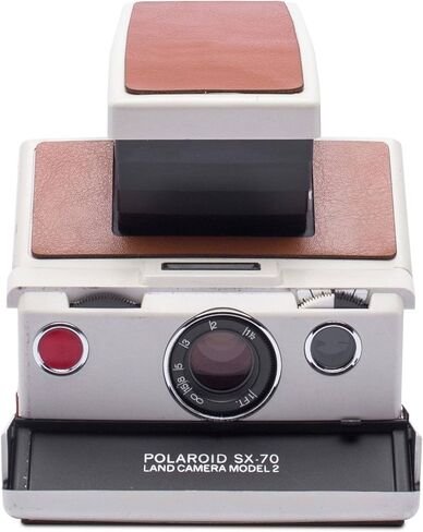 كاميرا بولارويد SX-70 لاند موديل 2 – أبيض وبني | تجديد خمر SLR قابلة للطي | كاميرا فورية ذات تركيز يدوي | يستخدم فيلم SX-70 (متجدد) in Kuwait