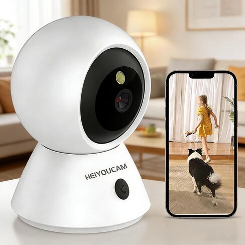 1080P WiFi Indoor Camera with App Control Pan Tilt Room Monitor Night Vision Two Way Audio Motion Detection Human Detection, 2MP Full HD Smart Home Camera 2.4GHz WiFi SD Card Cloud Storage in Kuwait