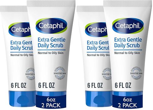 Cetaphil Exfoliating Face Wash, Extra Gentle Daily Face Scrub, Gently Exfoliates & Cleanses, For All Skin Types, Non-Irritating & Hypoallergenic, Suitable For Sensitive Skin, 6 Fl Oz, Pack of 2 in Kuwait