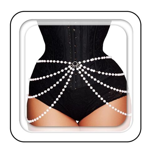 Bodiy Layered Waist Chain Belt Pearl Belly Body Chains for Women Sexy Bikini Body Jewelry Accessory in Saudi Arabia