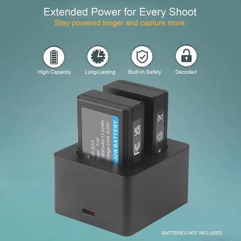شاحن سفر USB مزدوج لبطاريات Leica BP-SCL5 - متوافق مع Leica M10 M10P M10R، 24003 كاميرات، شاحن بطارية BP-SCL5 in Kuwait