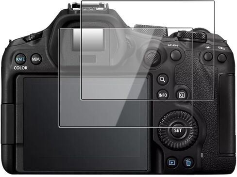واقي شاشة Canon EOS R6 Mark III - عبوتان من فيلم الزجاج المقوى للعرض، صلابة 9H، مضاد للخدش، وضوح عالي الدقة، خالي من الفقاعات، مقاوم لبصمات الأصابع in Kuwait