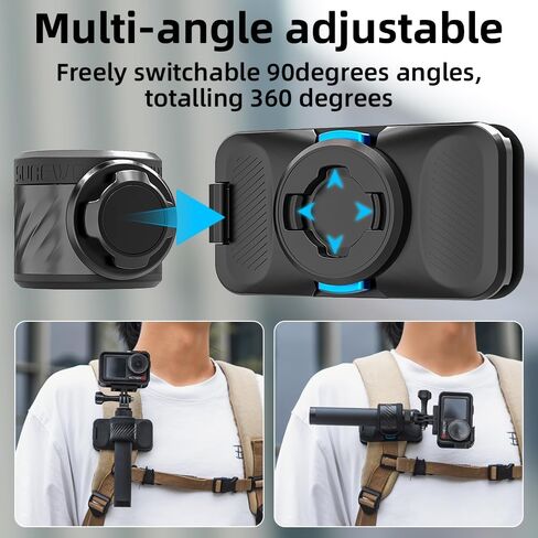 Magnetic Selfie Stick Holster Holder, Adjustable Backpack Strap Selfie Stick Clip Mount Holster with Rubber Ring Compatible with Gopro 13/12/11/10, DJI Action 5 Pro/4/3, Nano, Insta360 X5/X4 and More in Saudi Arabia