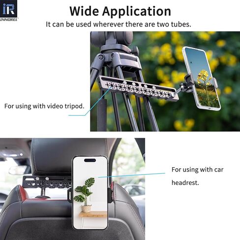 INNOREL TB2403 Car Headrest Mount Camera Monitor Bracket 1/4" Screw Shooting Extension Bracket for Installing Camera Cage, Car Headrest ARRI Camera Accessories Inside Vehicle in Kuwait