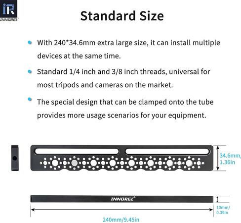 INNOREL TB2403 Car Headrest Mount Camera Monitor Bracket 1/4" Screw Shooting Extension Bracket for Installing Camera Cage, Car Headrest ARRI Camera Accessories Inside Vehicle in Kuwait