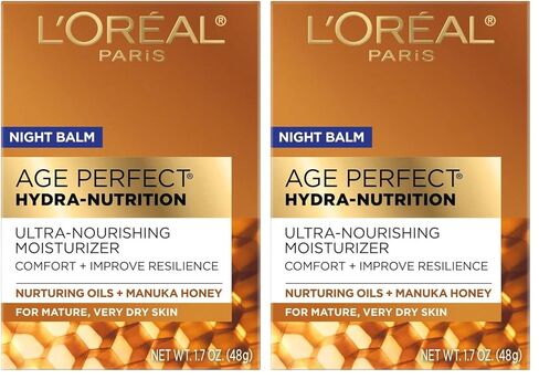 L'Oreal Paris Skincare Age Perfect Hydra Nutrition Ultra Nourishing Honey Night Balm, Face Moisturizer to Comfort, Improve Resilience on Dry Skin, Manuka Honey and Nurturing Oils, 1.7 oz. in Kuwait