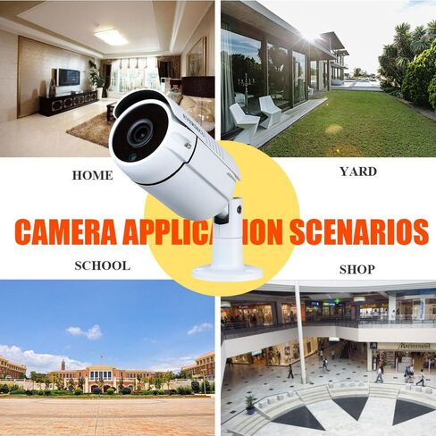 كاميرا EVERSECU 1080P 2.0MP سلكية محورية AHD/TVI/CVI/960H رصاصة تناظرية، كاميرا مراقبة CCTV عالية الدقة 2 ميجابكسل مقاومة للطقس للمراقبة الخارجية، عدسة 3.6 مم، معدن، أبيض in Kuwait