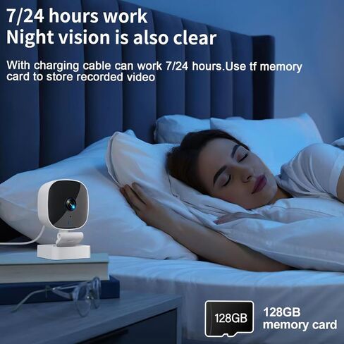 Indoor Security Camera, 2-Way Audio Siren, Night Vision, Smart Wireless Camera for Baby Monitor, Cloud & SD Card Storage, Compatible with Alexa & Google Home in Kuwait
